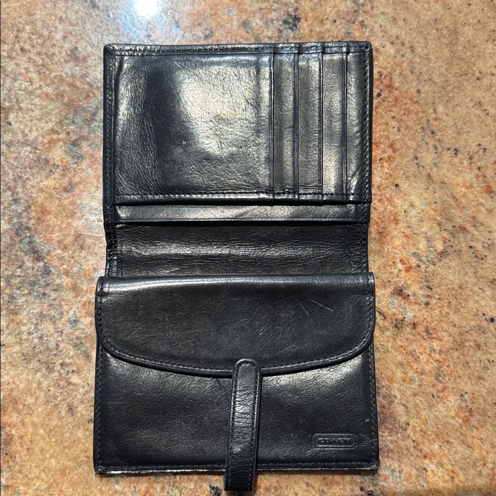 Coach Black Leather Bi-Fold Wallet